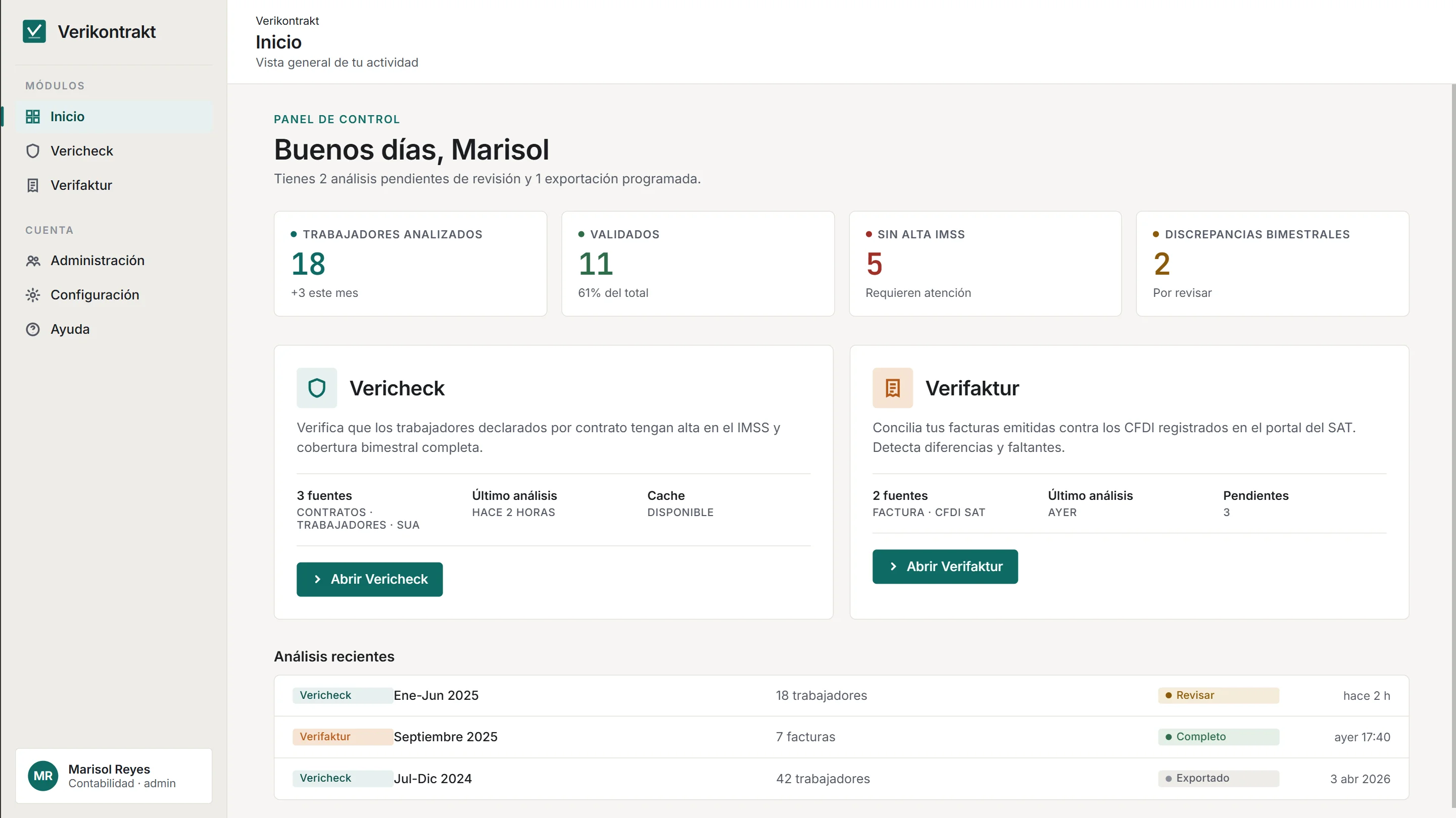 Verificador automático de subcontratación ante el IMSS